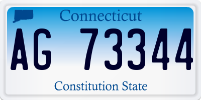 CT license plate AG73344