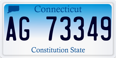 CT license plate AG73349
