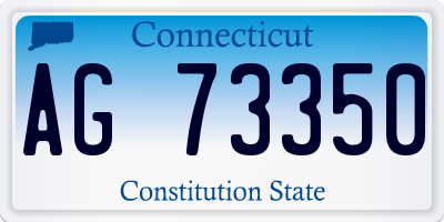 CT license plate AG73350