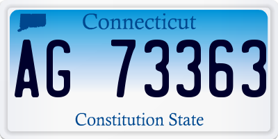 CT license plate AG73363