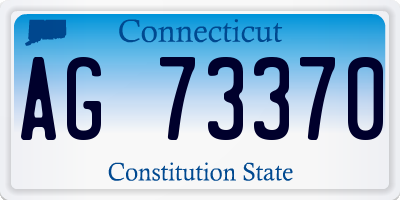 CT license plate AG73370