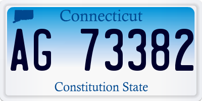 CT license plate AG73382