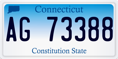 CT license plate AG73388