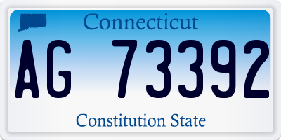 CT license plate AG73392