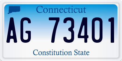 CT license plate AG73401