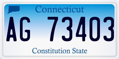 CT license plate AG73403