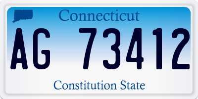 CT license plate AG73412