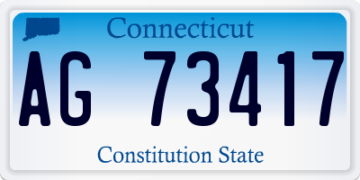 CT license plate AG73417