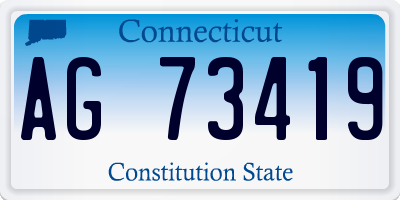 CT license plate AG73419