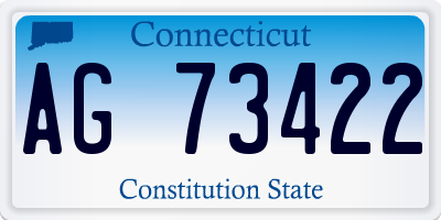 CT license plate AG73422