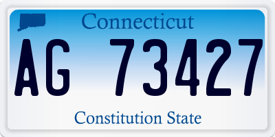CT license plate AG73427