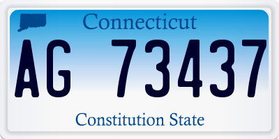 CT license plate AG73437