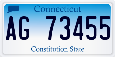 CT license plate AG73455