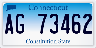 CT license plate AG73462