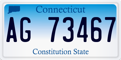 CT license plate AG73467
