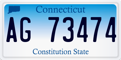 CT license plate AG73474