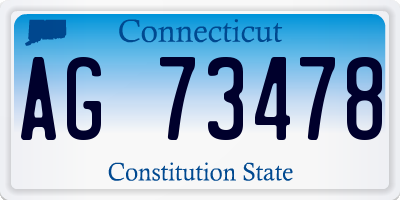 CT license plate AG73478