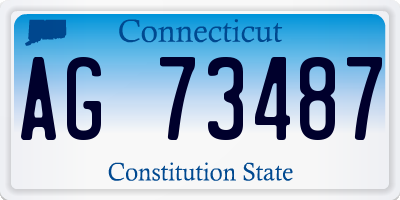 CT license plate AG73487