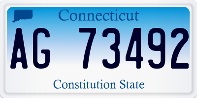 CT license plate AG73492