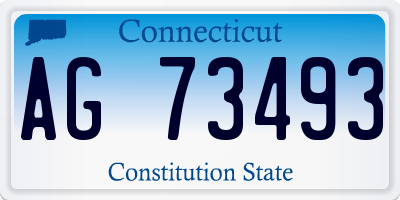 CT license plate AG73493