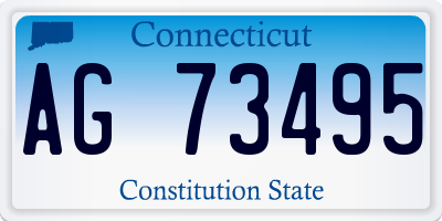 CT license plate AG73495