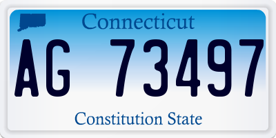 CT license plate AG73497