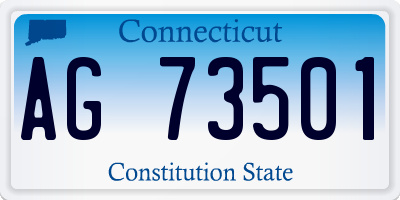 CT license plate AG73501
