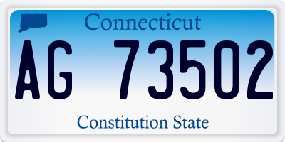 CT license plate AG73502