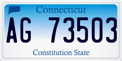 CT license plate AG73503