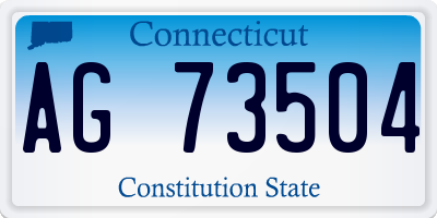 CT license plate AG73504