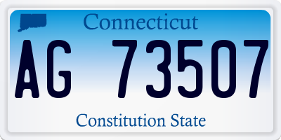 CT license plate AG73507