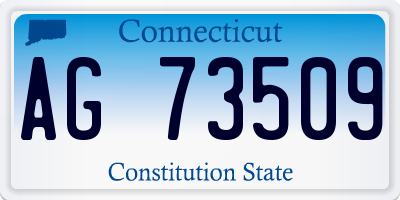 CT license plate AG73509