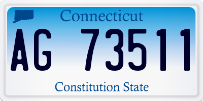 CT license plate AG73511