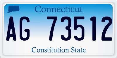 CT license plate AG73512