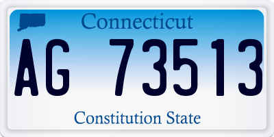 CT license plate AG73513
