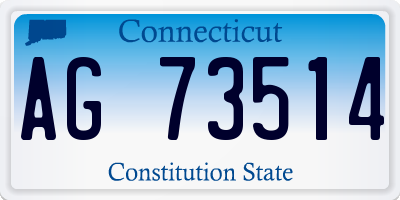 CT license plate AG73514