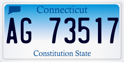CT license plate AG73517