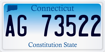 CT license plate AG73522