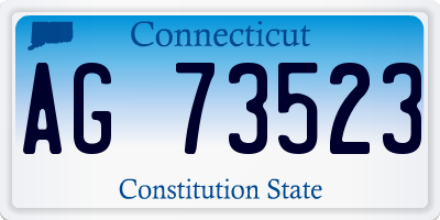 CT license plate AG73523