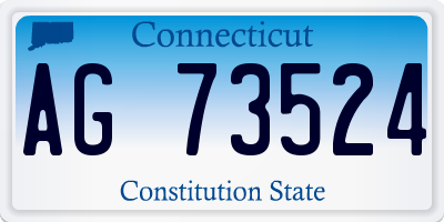 CT license plate AG73524