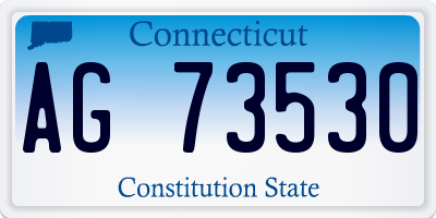 CT license plate AG73530