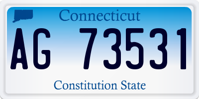 CT license plate AG73531