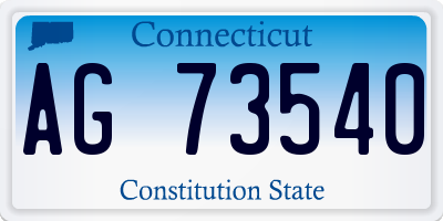 CT license plate AG73540