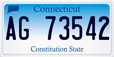 CT license plate AG73542