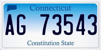 CT license plate AG73543