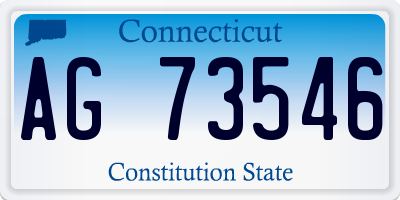 CT license plate AG73546