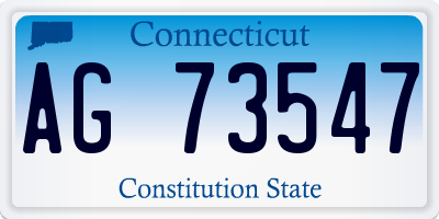 CT license plate AG73547