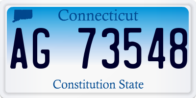CT license plate AG73548