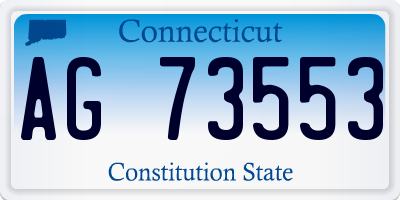 CT license plate AG73553