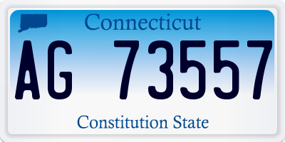 CT license plate AG73557